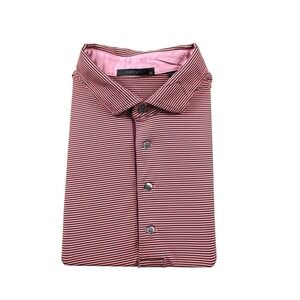 Greyson Orange Green Striped 1927 Mens Performance Golf Polo Shirt Size XL
